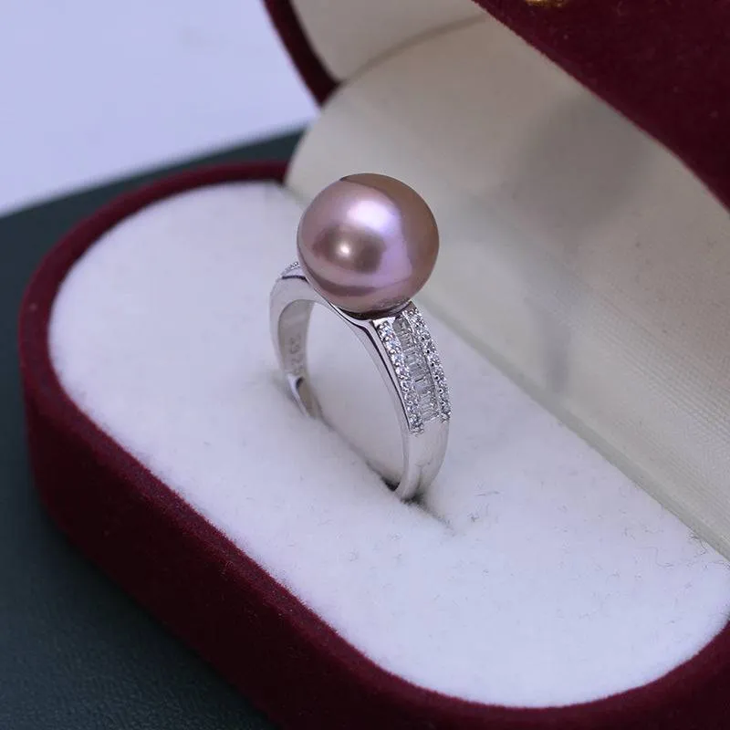 11-12mm Freshwater Pearl & Liz CZ Ring