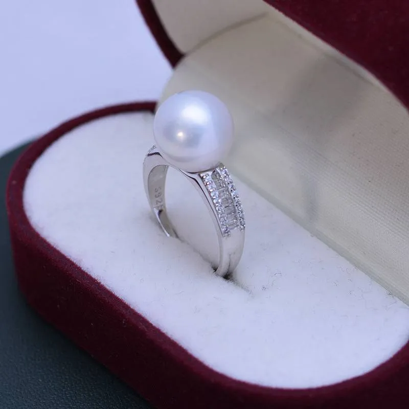 11-12mm Freshwater Pearl & Liz CZ Ring