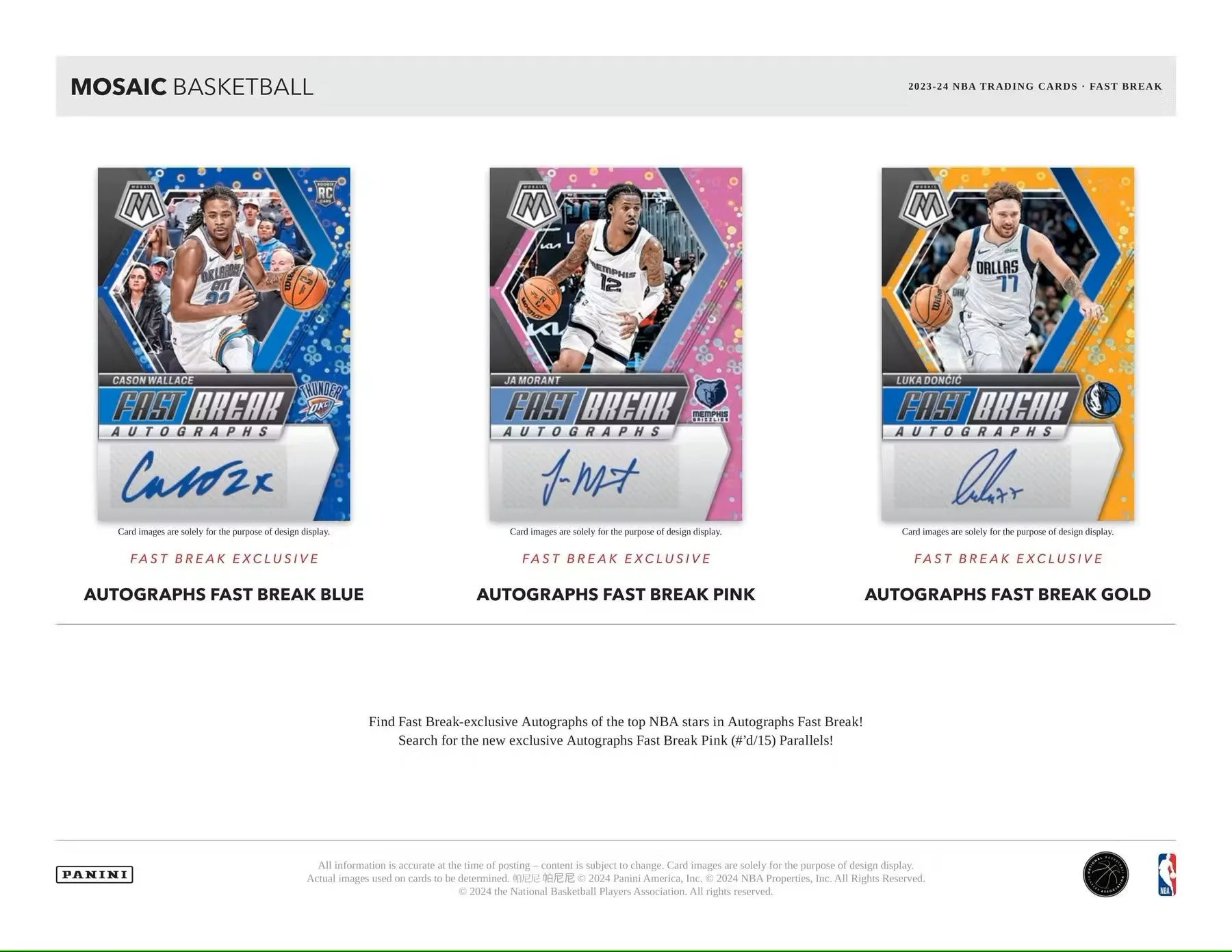 2023/24 Panini Mosaic Basketball Fast Break Box