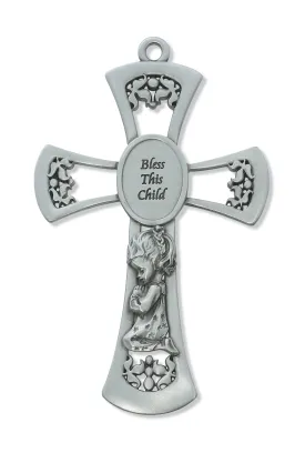 6in Pewter Baby Girl's Cross - 73-13