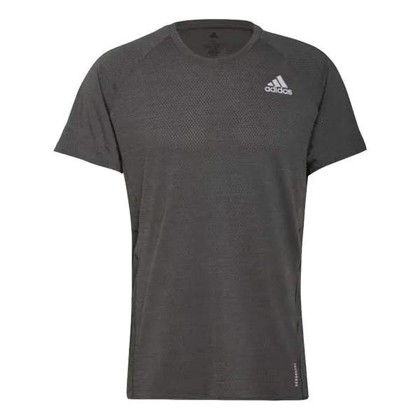 adidas Leisure Sports Running Short Sleeve Men's Dark Gray T-Shirt, Gray