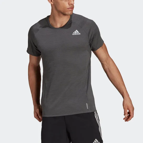 adidas Leisure Sports Running Short Sleeve Men's Dark Gray T-Shirt, Gray