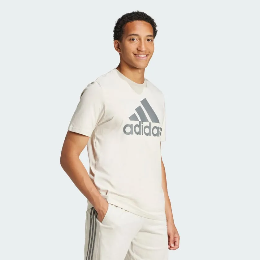 ADIDAS MEN'S ESSENTIALS BIG LOGO CREAM TEE