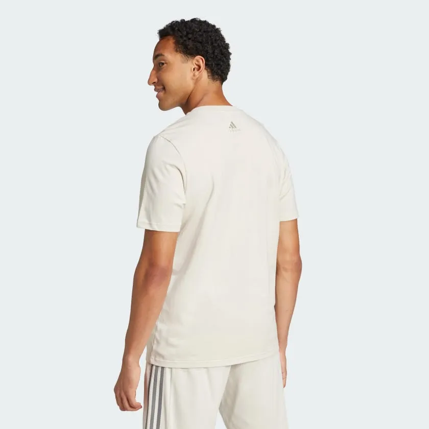 ADIDAS MEN'S ESSENTIALS BIG LOGO CREAM TEE