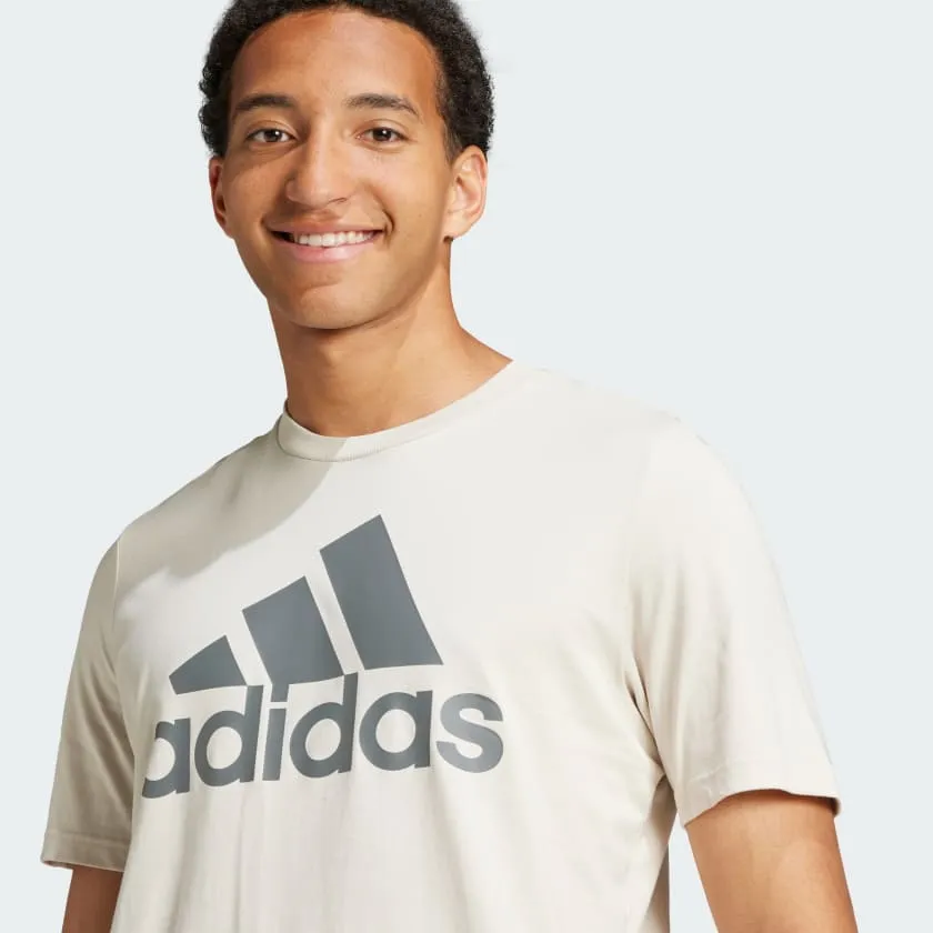 ADIDAS MEN'S ESSENTIALS BIG LOGO CREAM TEE