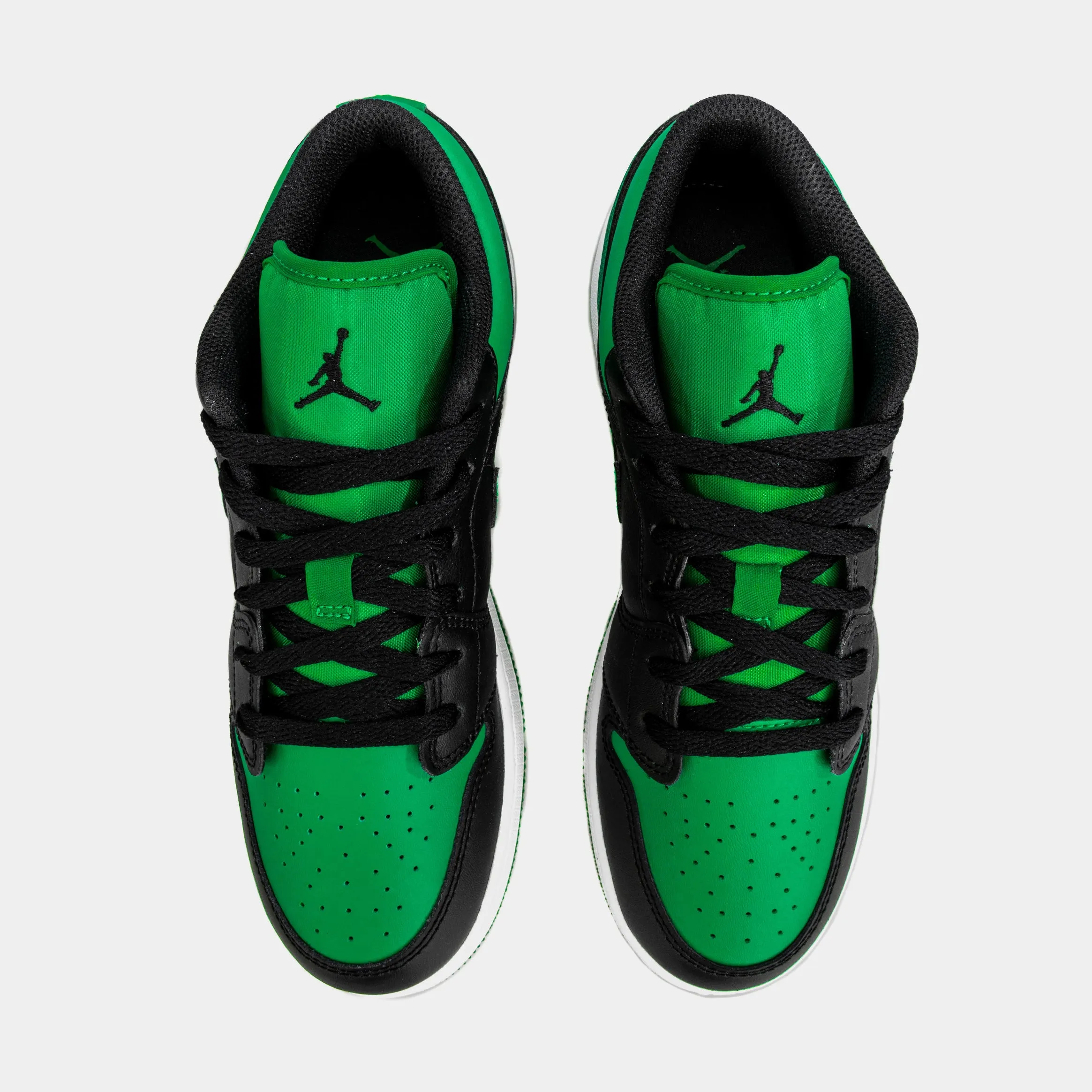 Air Jordan 1 Retro Low Lucky Green Grade School Lifestyle Shoes (Black/Green)