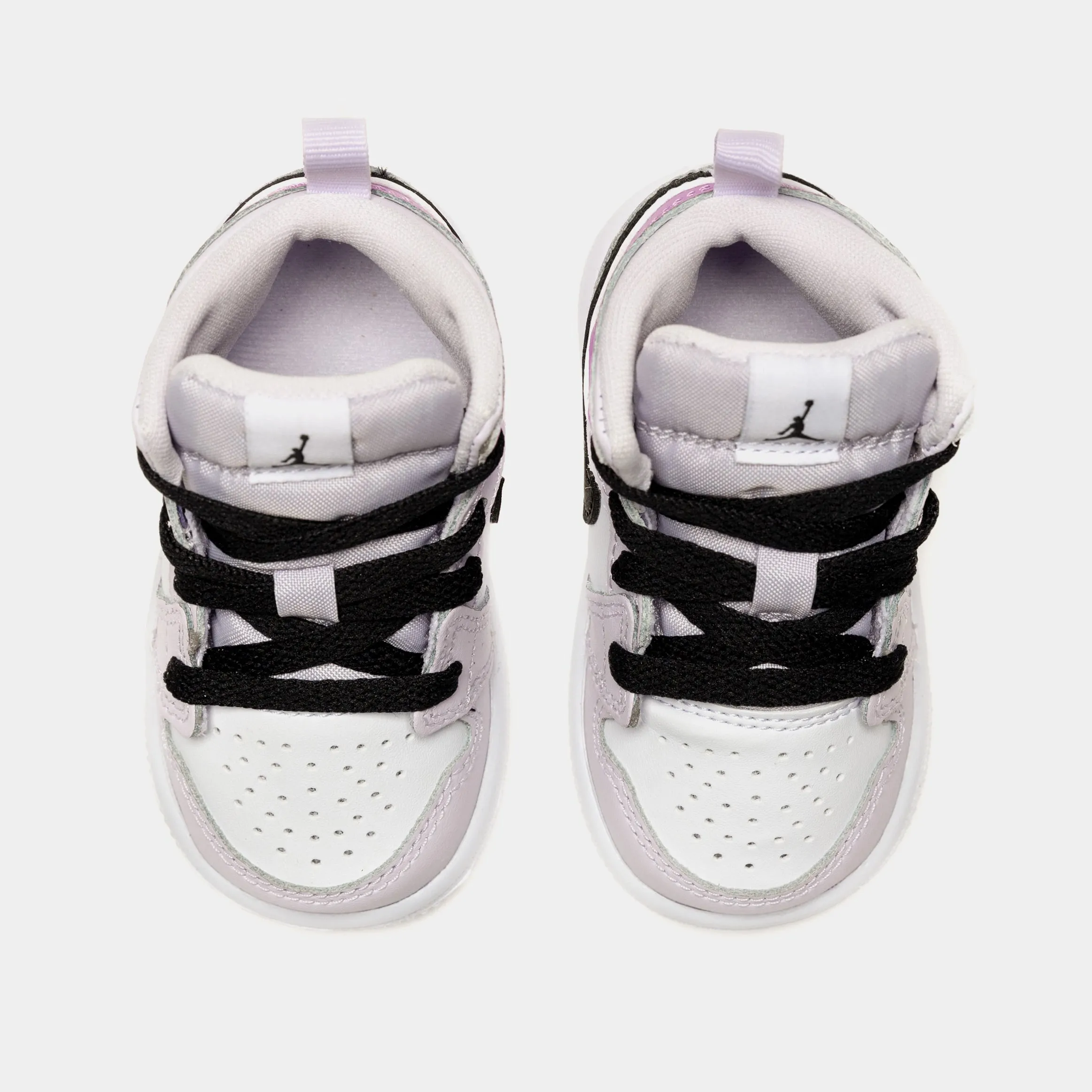 Air Jordan 1 Retro Mid Barely Grape Infant Toddler Lifestyle Shoes (White/Purple)