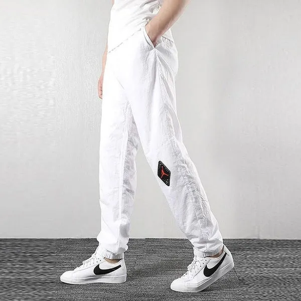 Air Jordan Legacy AJ 6 Logo Label Bundle Feet Sports Pants 'White', White