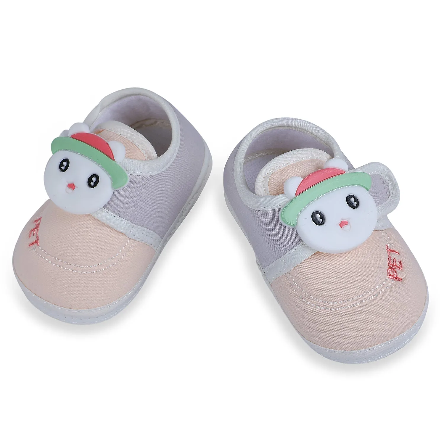 Baby Moo Persian Kitty Soft Sole Anti-Slip Booties - Peach