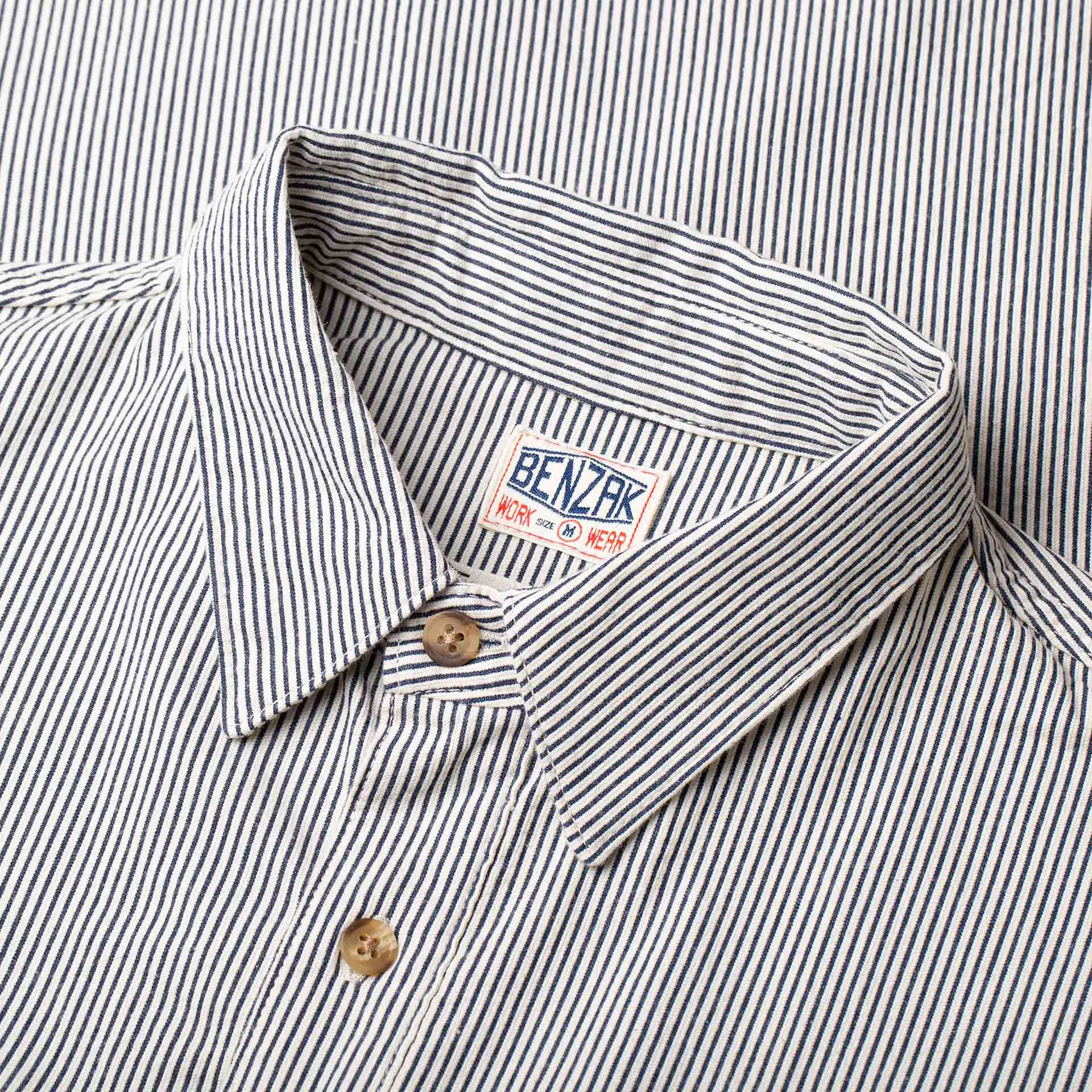 BWS-01 WORK SHIRT 6.5 oz. blue & white cord stripe