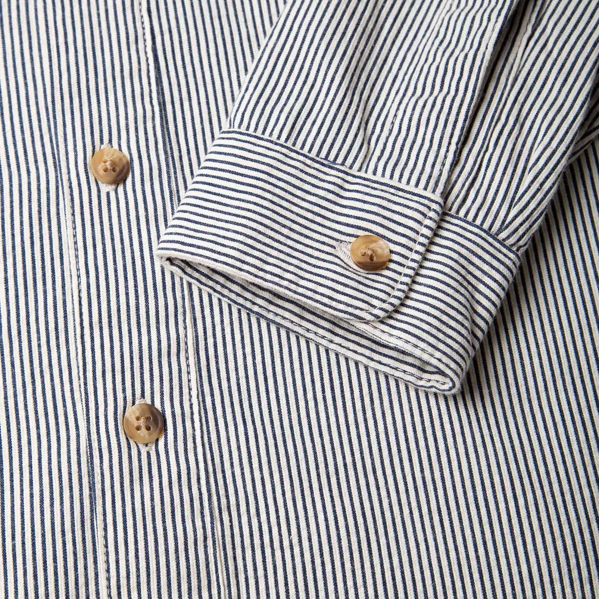 BWS-01 WORK SHIRT 6.5 oz. blue & white cord stripe