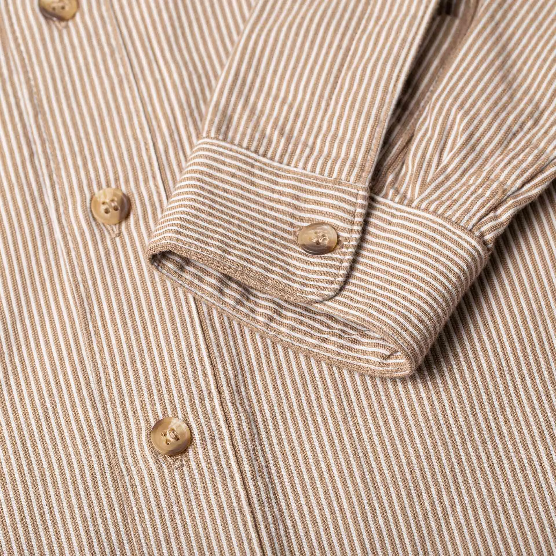 BWS-01 WORK SHIRT 6.5 oz. brown cord stripe