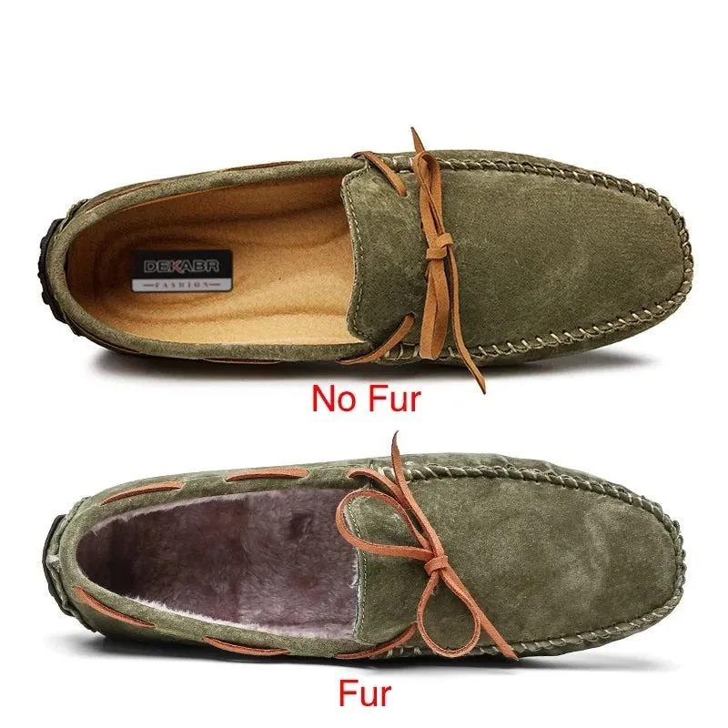 Casual Men Genuine Leather Shoes Summer Breathable Green Men's Loafers Leather Shoes Sapato Masculino Zapatos Hombre v2