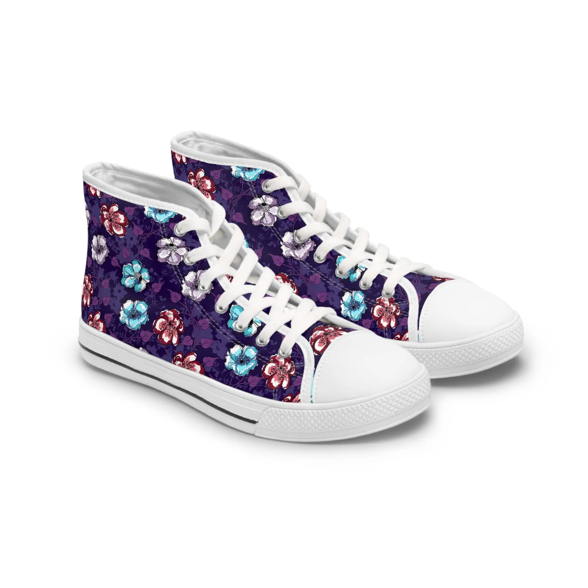 Colorful Floral Fusion Women's High Top Sneakers