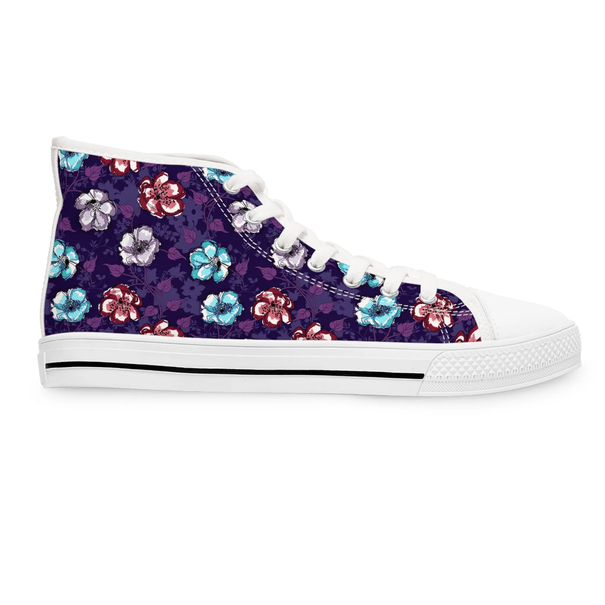 Colorful Floral Fusion Women's High Top Sneakers