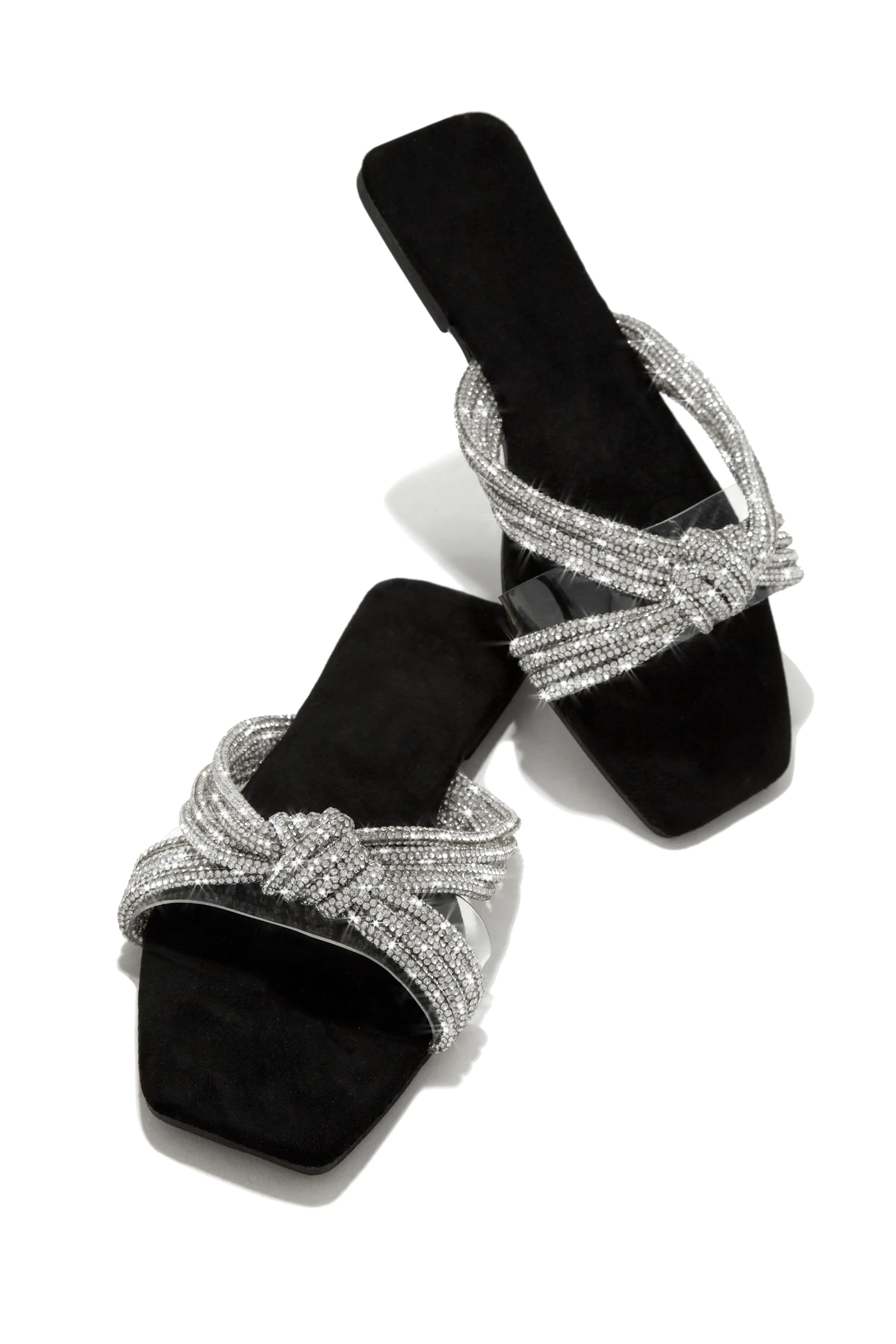 Cozumel Embellished Slip On Sandals - Silver