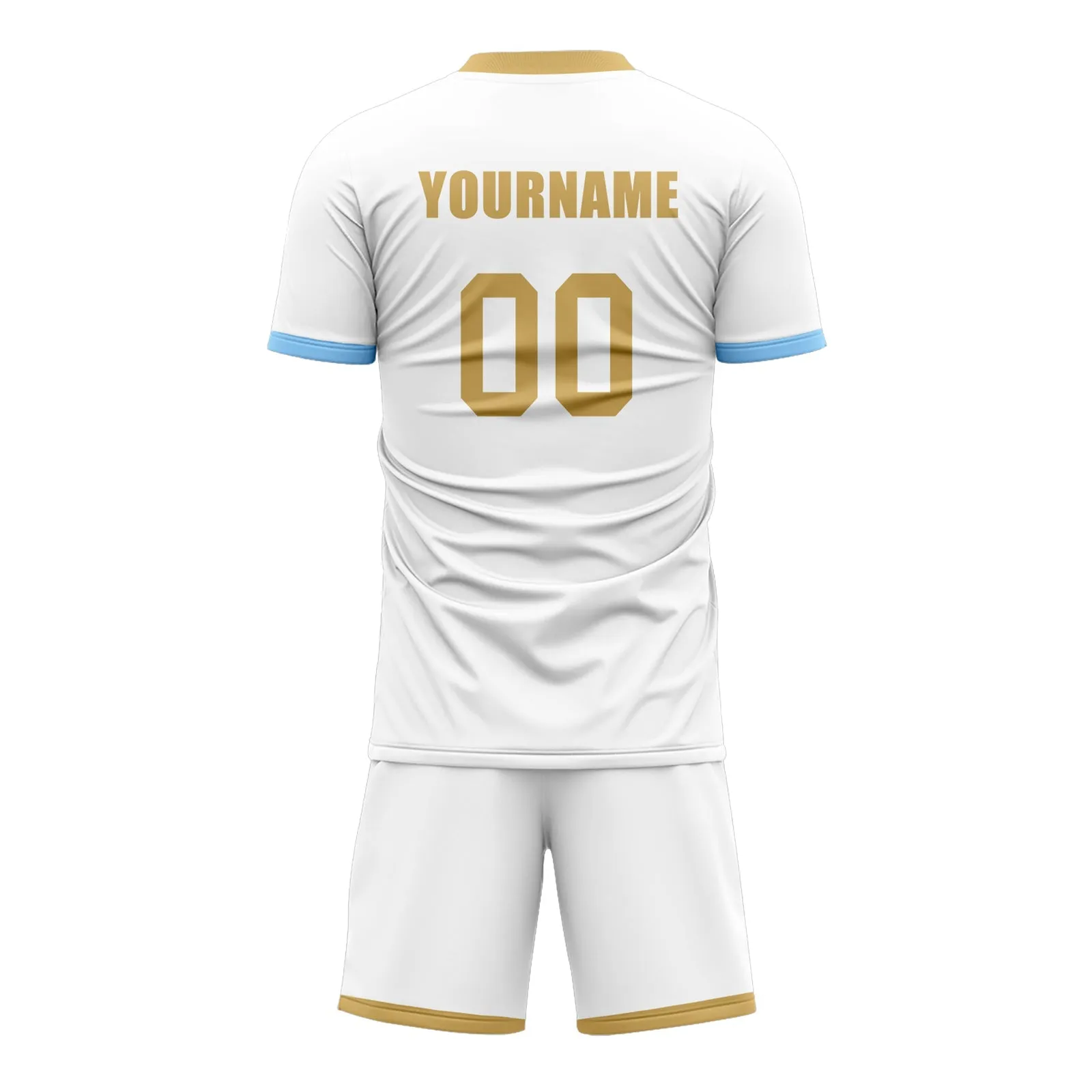 Custom White Blue Soccer Sets Jersey Personalized SCJ101-D020131-10