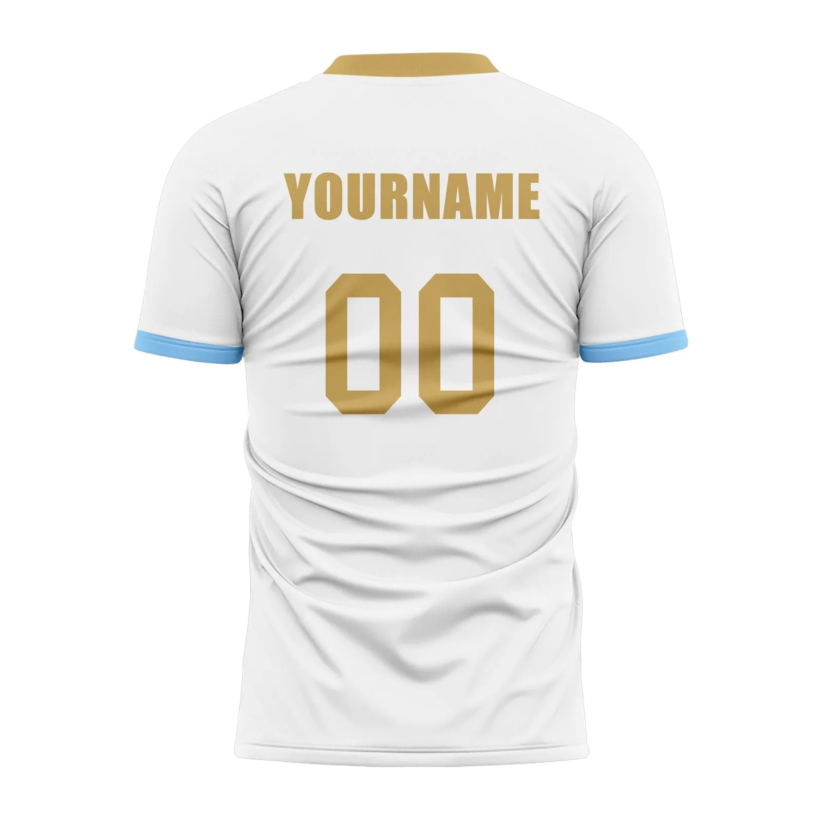 Custom White Blue Soccer Sets Jersey Personalized SCJ101-D020131-10