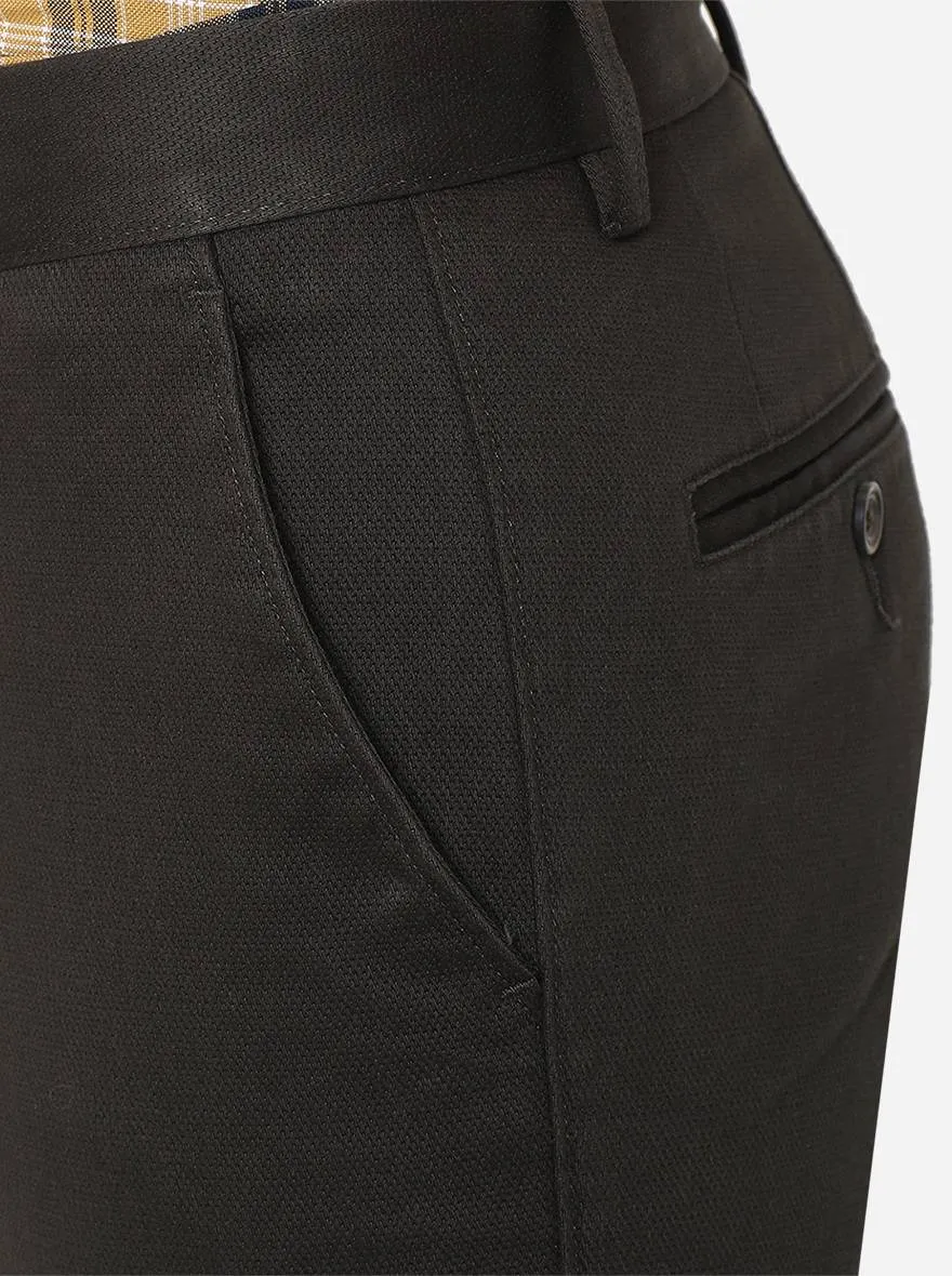 Dark Olive Solid Super Slim Fit Casual Trouser | Greenfibre