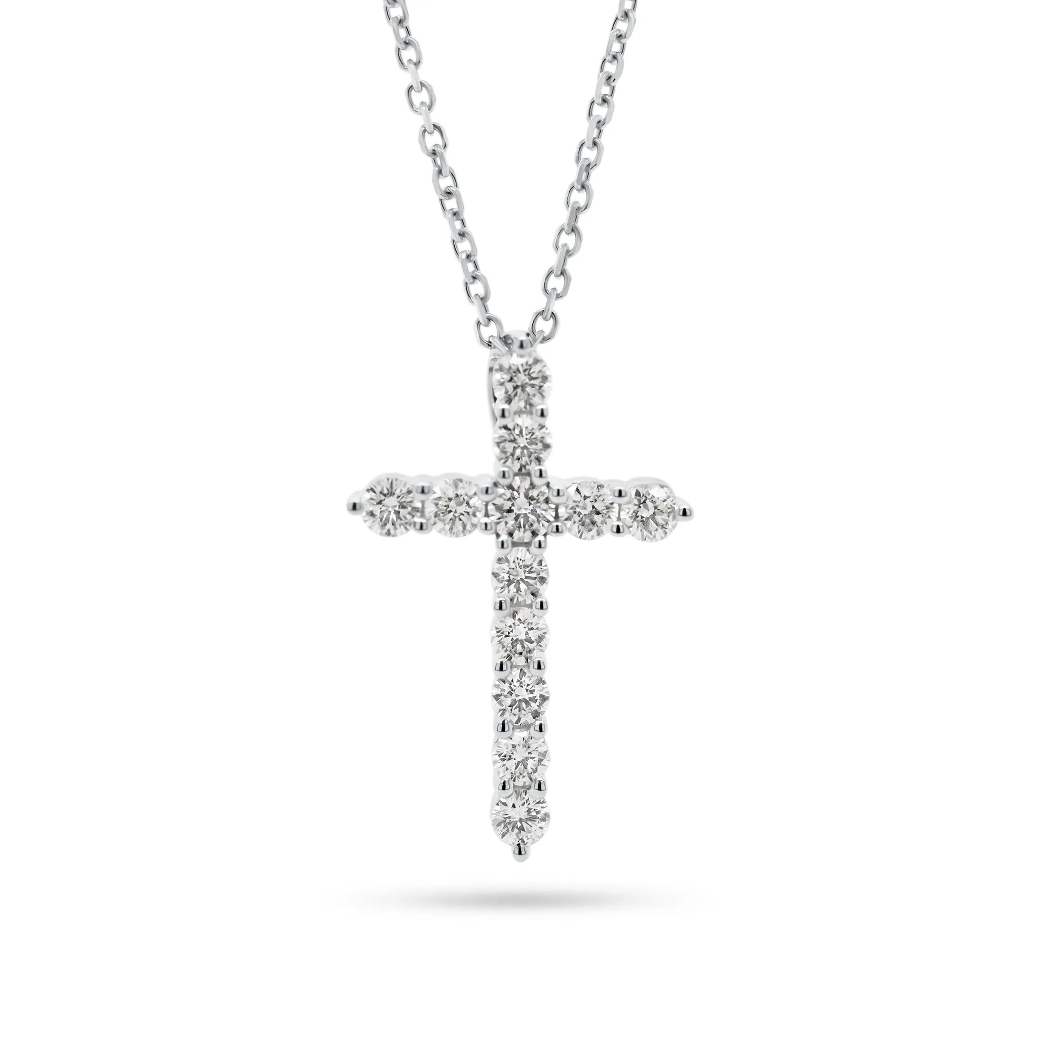 Diamond 12-Stone Cross Pendant