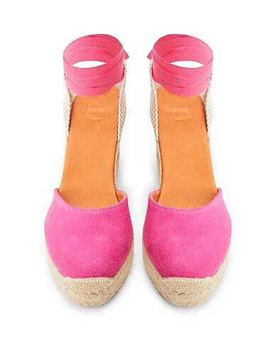 Espadrilles 8 by Yoox Suede Essential Wedge, pink