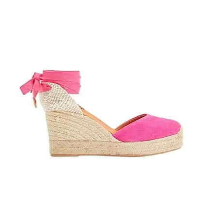 Espadrilles 8 by Yoox Suede Essential Wedge, pink