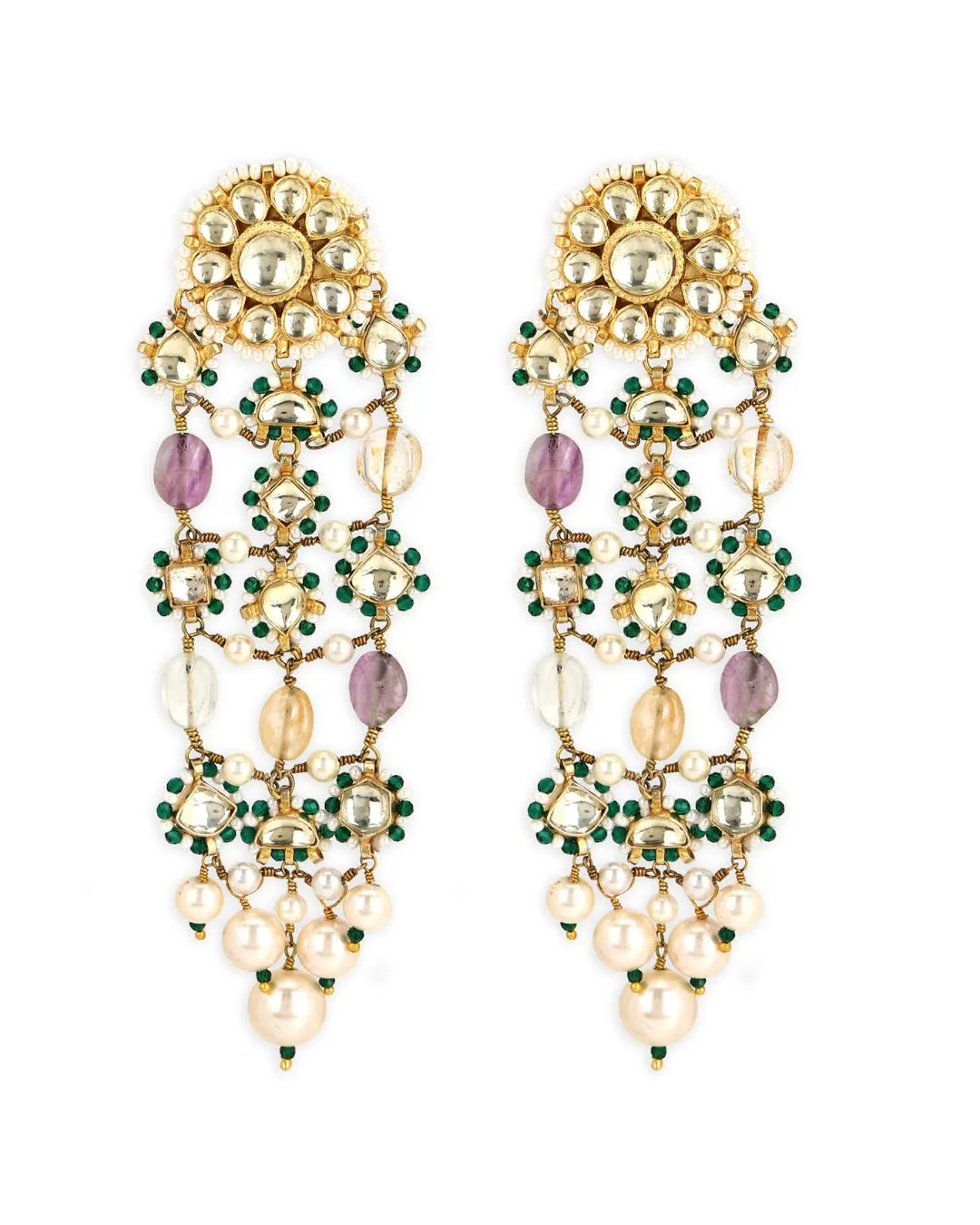 Evangeline Polki Jaali Earrings