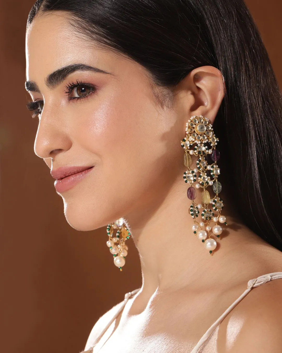 Evangeline Polki Jaali Earrings