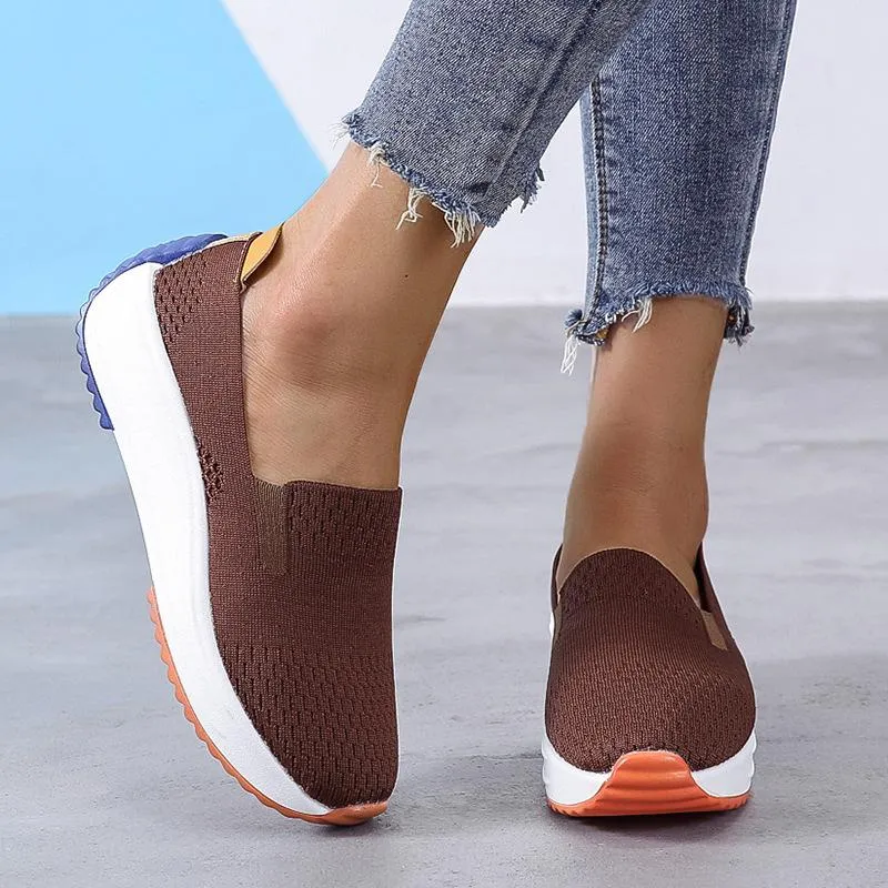 Fly weaving comfortable casual slip on women's shoes