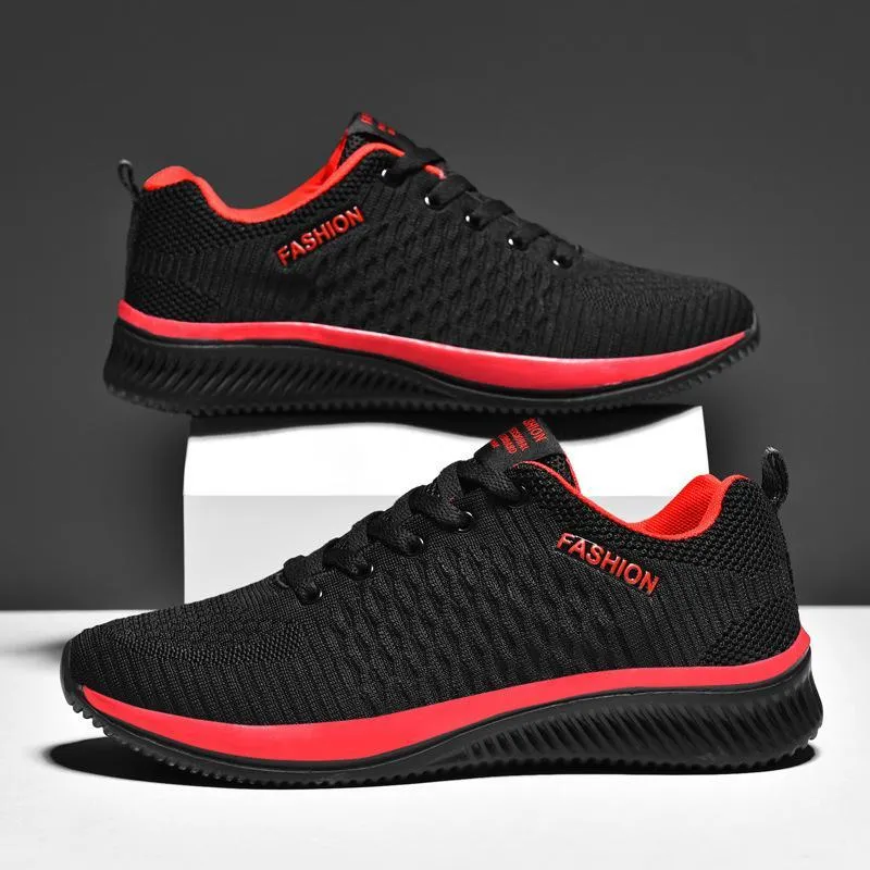 Flyknit trendy soft bottom men's casual sports running shoes