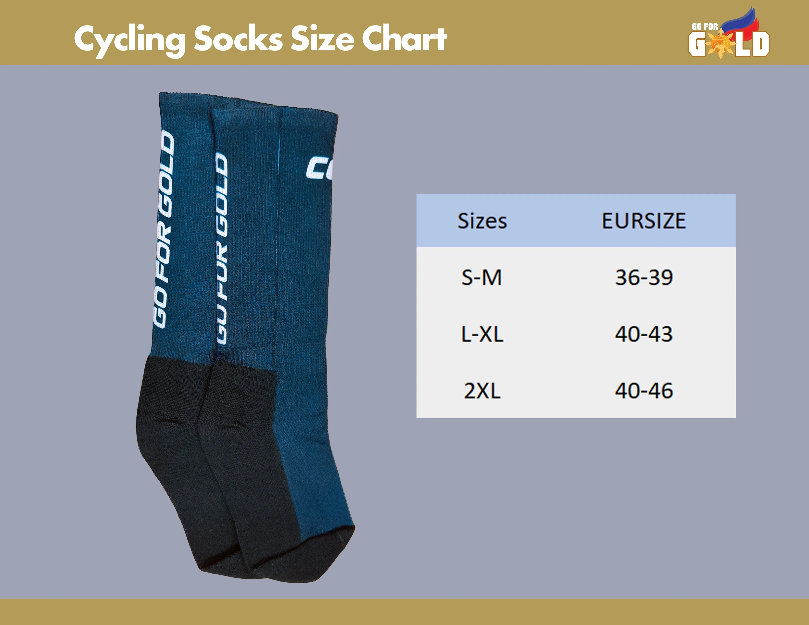 Go for Gold 2024 Blue Socks by CCN