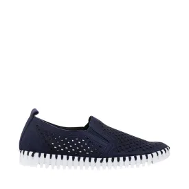 Ilse Jacobsen Men's Tulip 140 Perfed Slip On (Navy)