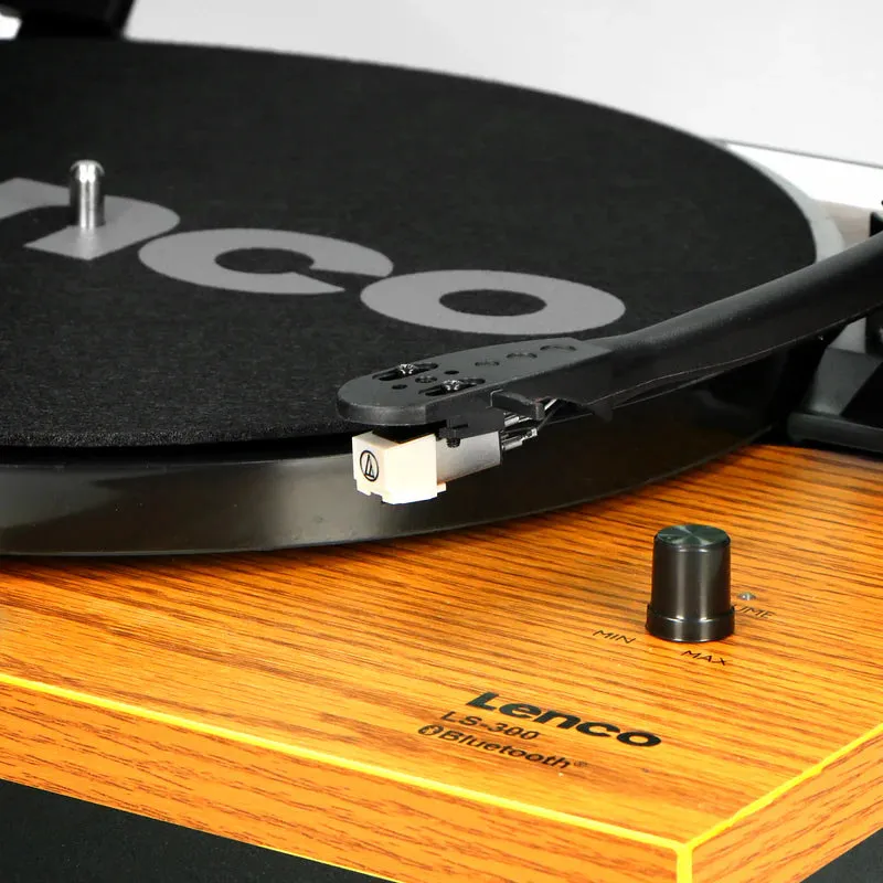 Lenco LS-300 Belt Drive Bluetooth Turntable and HiFi Speakers Pair Wood