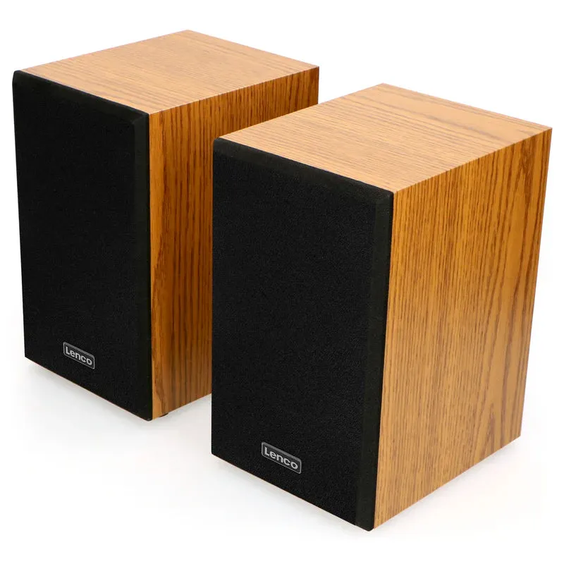 Lenco LS-300 Belt Drive Bluetooth Turntable and HiFi Speakers Pair Wood