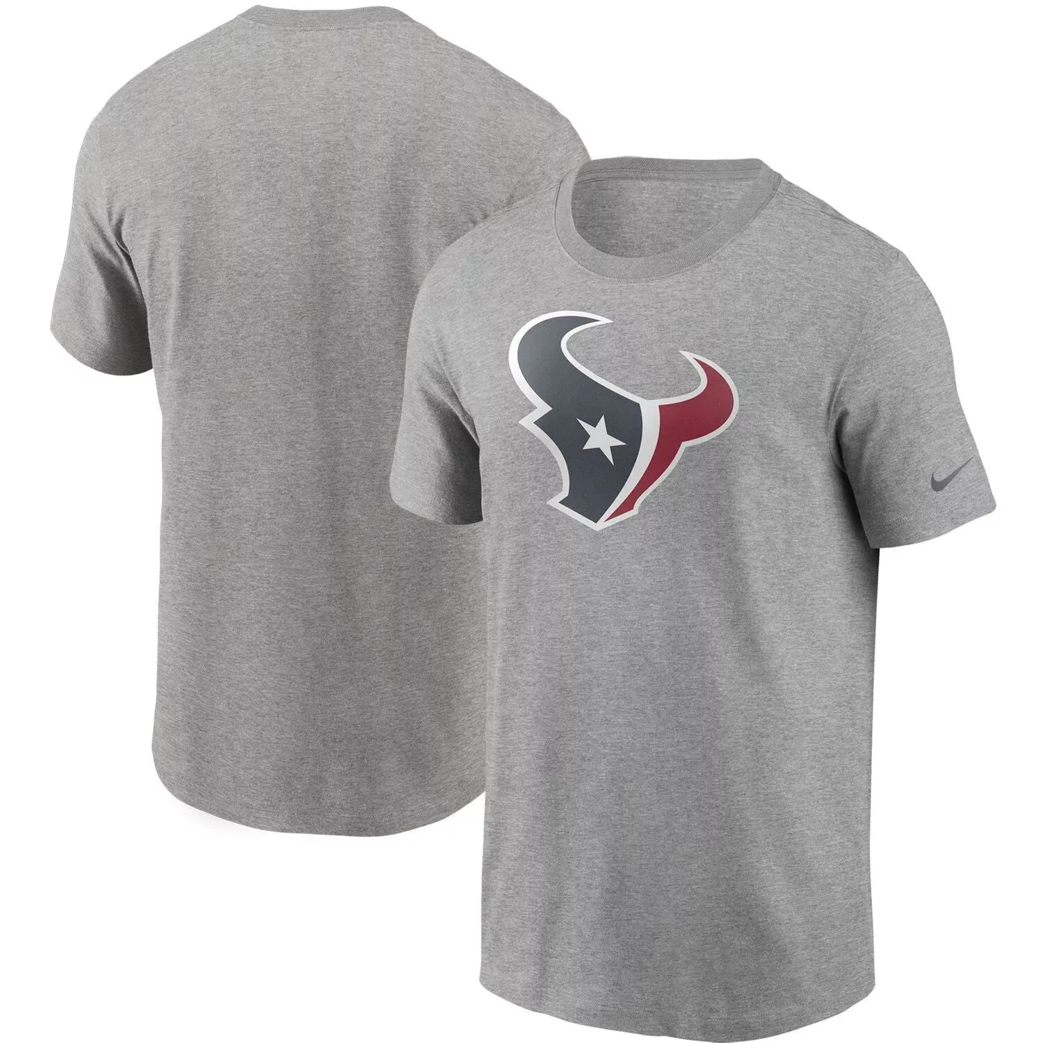 Men's Gray Houston Texans Primary Logo Nike Print T-Shirt