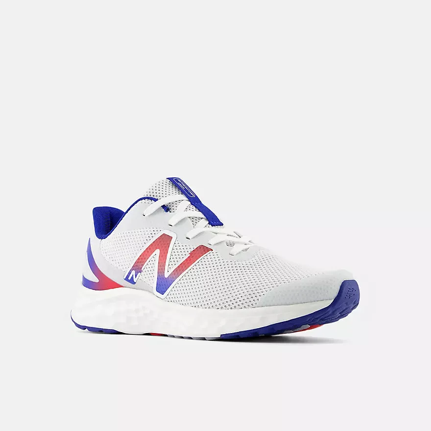 NEW BALANCE JUNIOR ARISHI V4 SILVER/BLUE SHOES