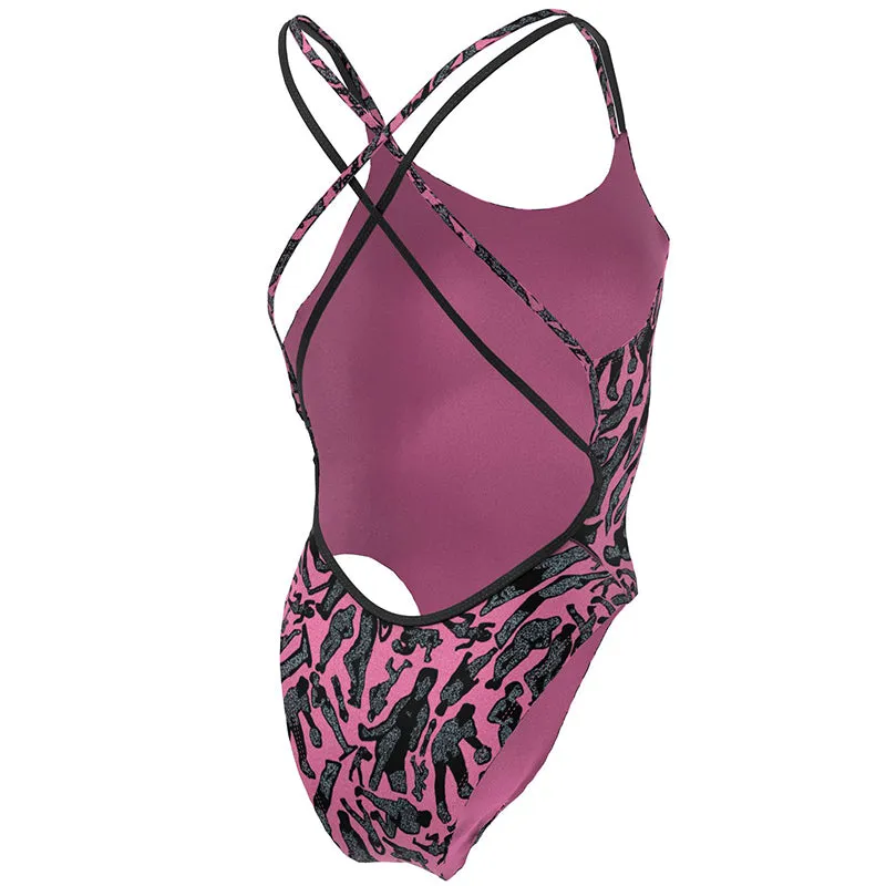 Nike - Hydrastrong Multiple Print Spiderback One Piece (Pink)