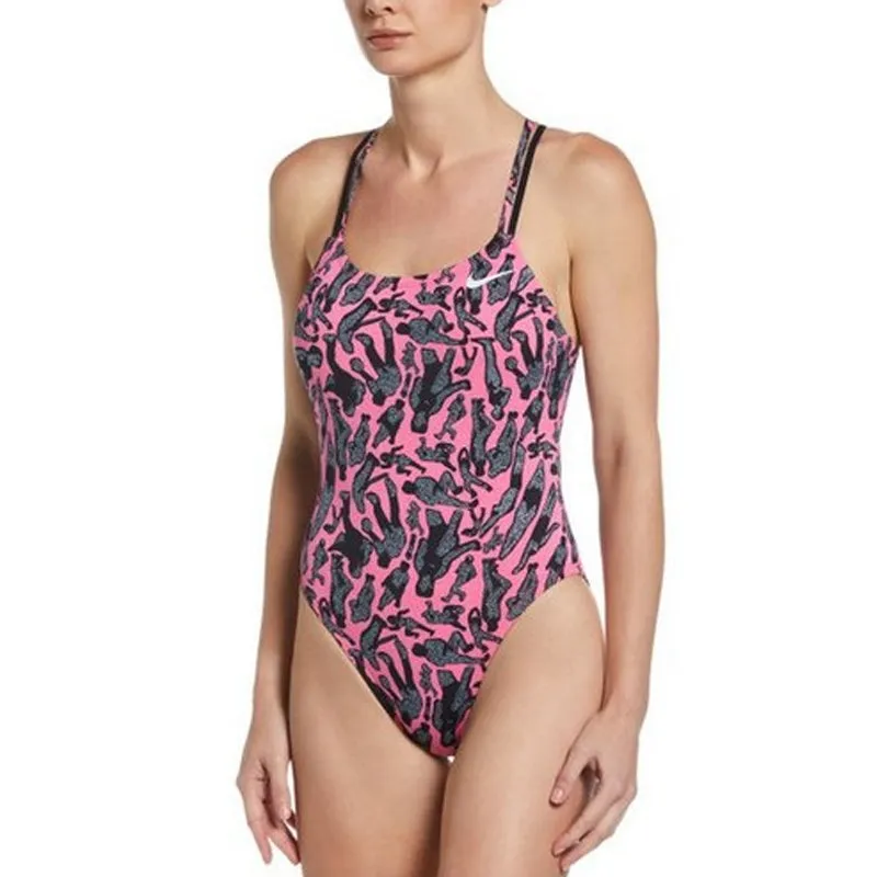 Nike - Hydrastrong Multiple Print Spiderback One Piece (Pink)