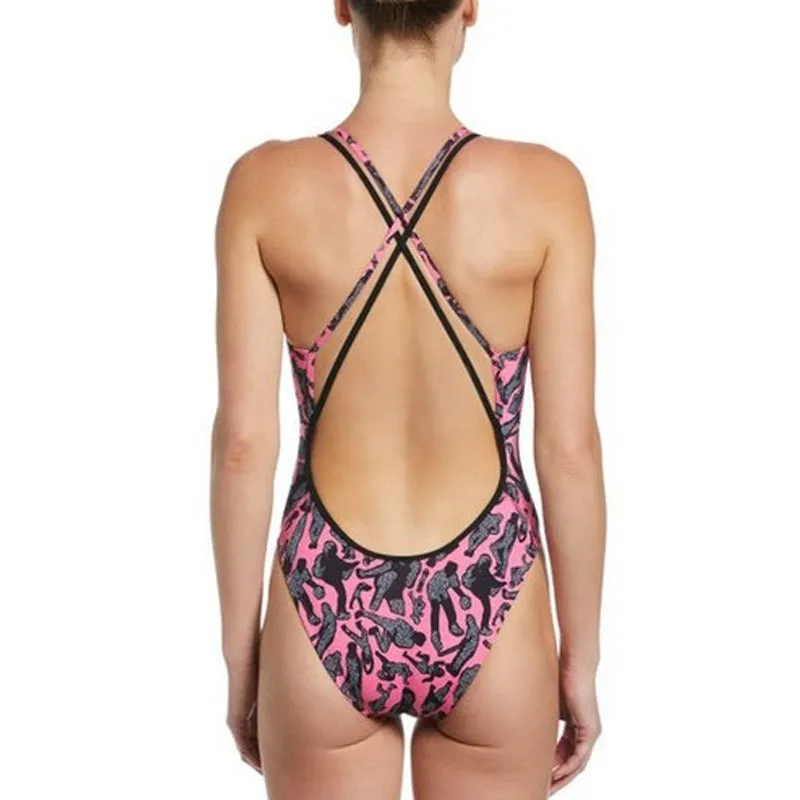 Nike - Hydrastrong Multiple Print Spiderback One Piece (Pink)