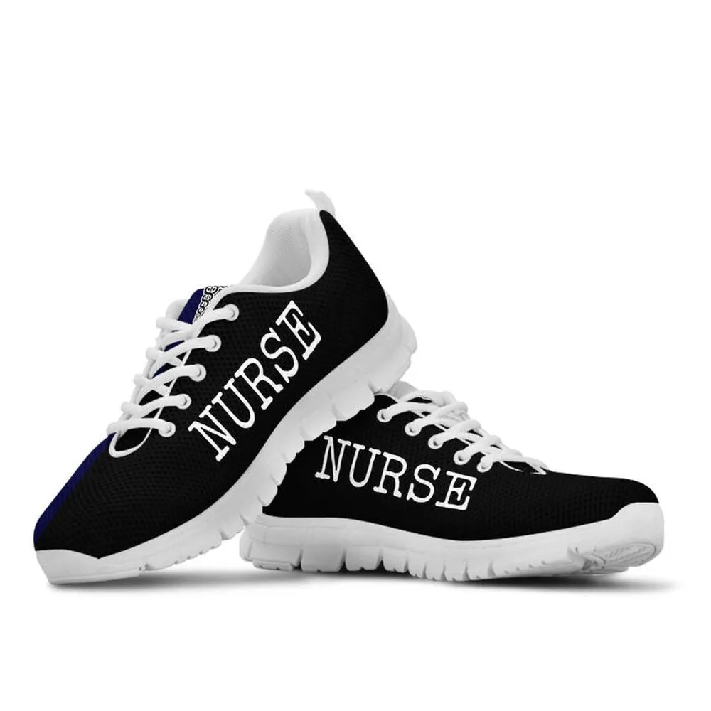 Nurse Sneaker, Nurse-Strong Dark Blue Black Sneakers, Best Shoes For Nurses