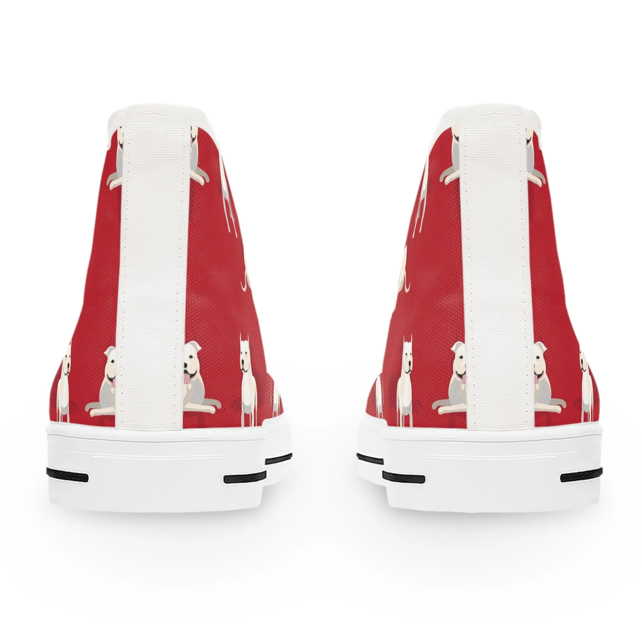 Pit Bull Terrier Red Background Women's High Top Sneakers