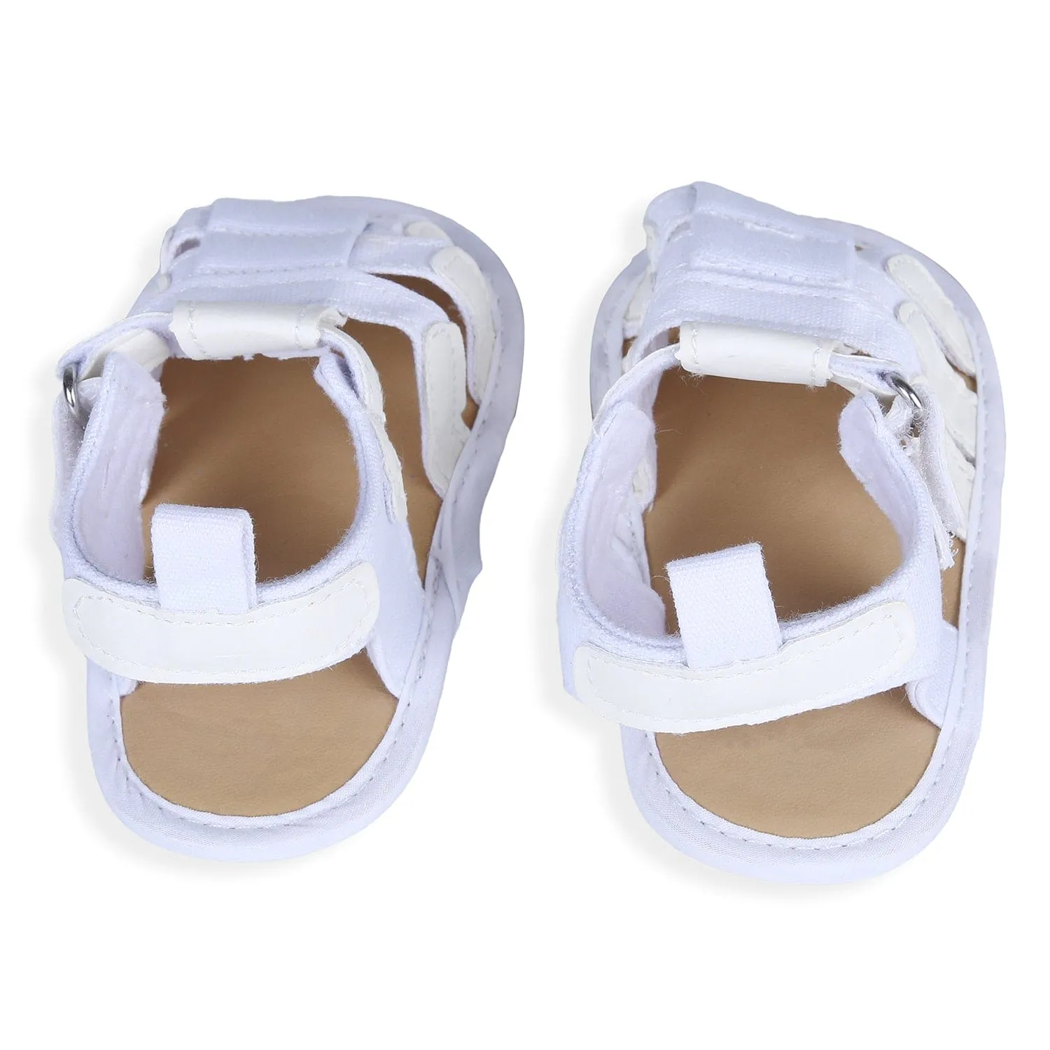 Plain Stylish And Comfortable Open Toe Sandal Booties - White