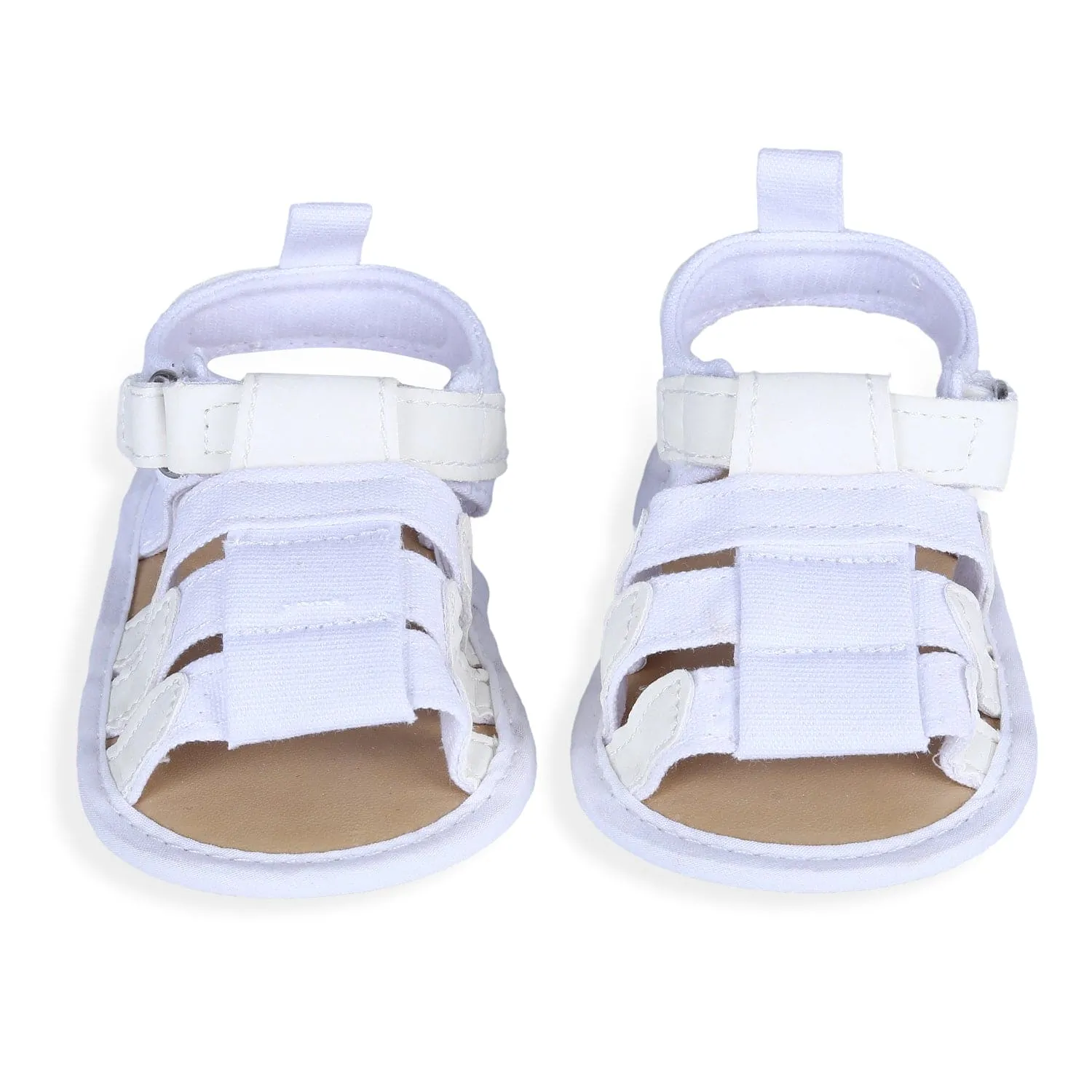 Plain Stylish And Comfortable Open Toe Sandal Booties - White