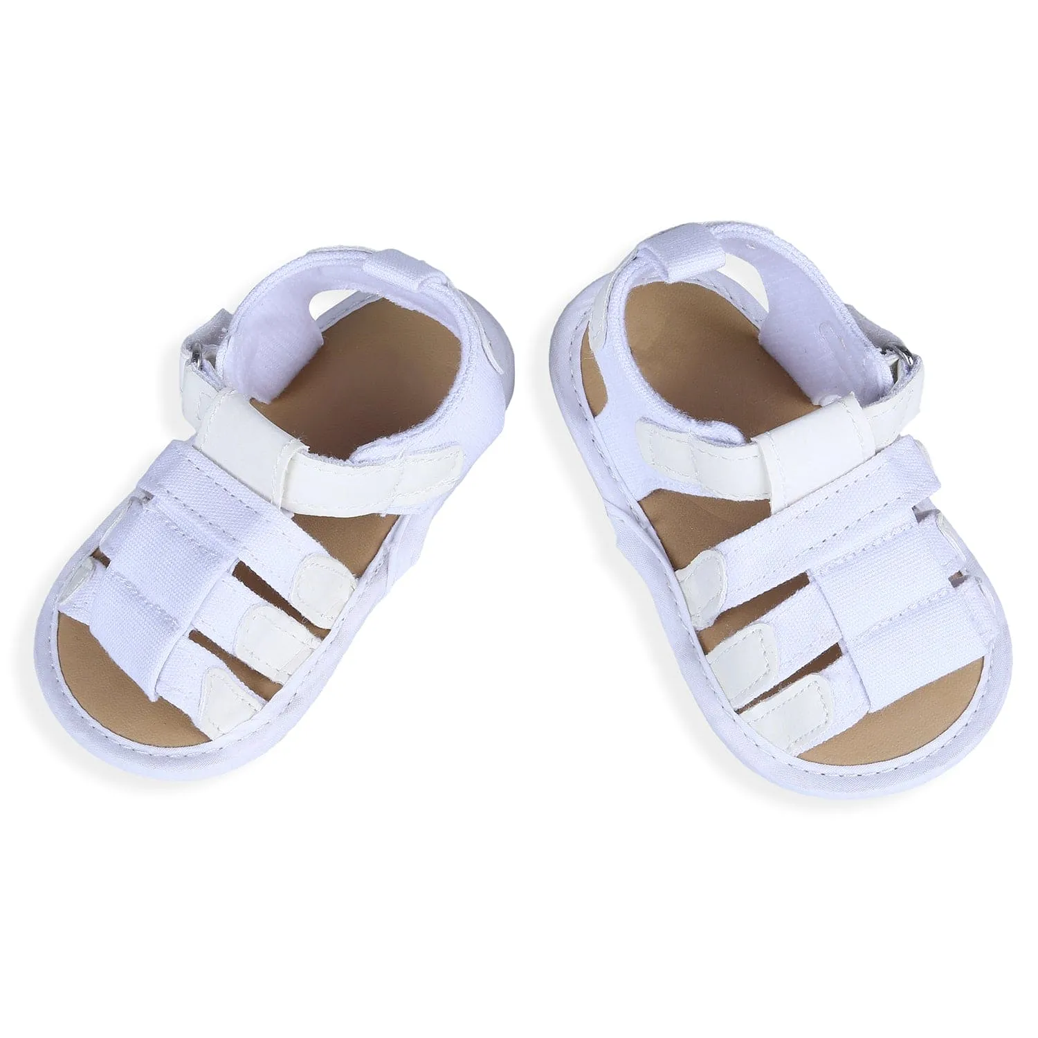 Plain Stylish And Comfortable Open Toe Sandal Booties - White