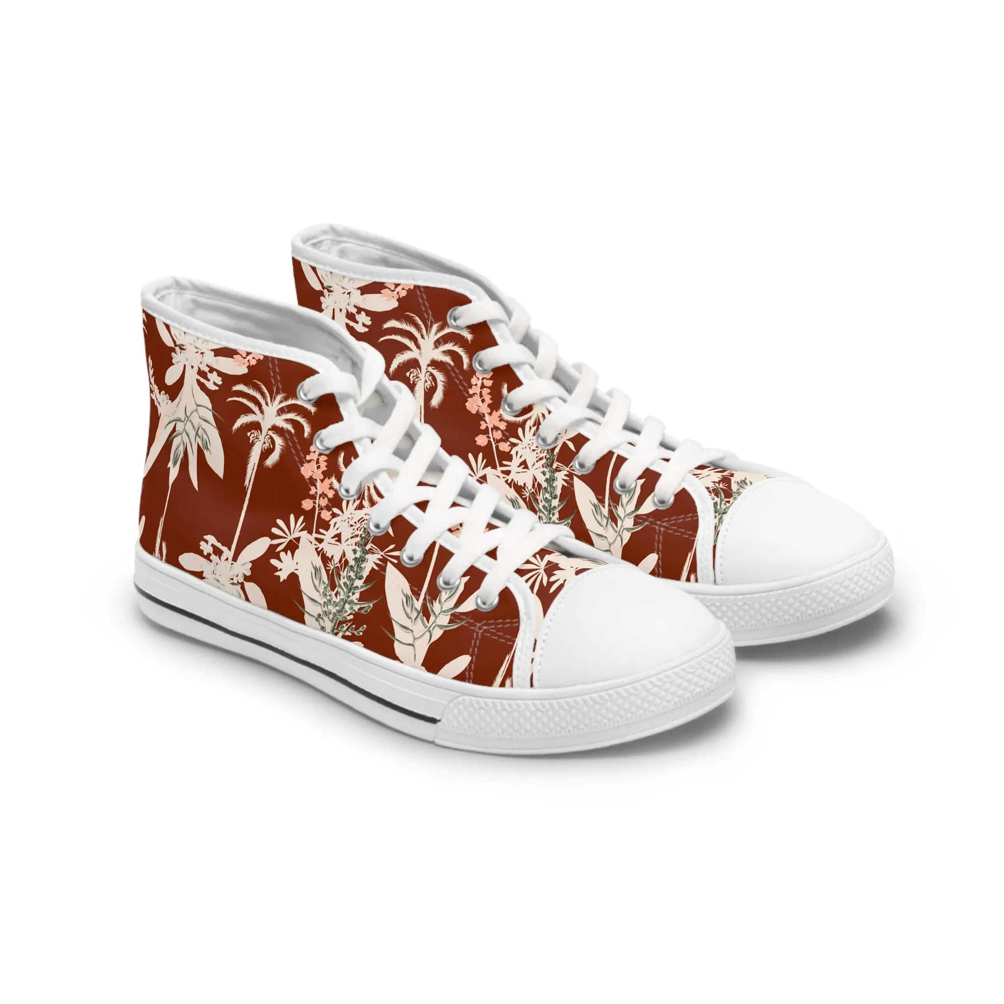 Red Palm Trees Women's High Top Sneakers