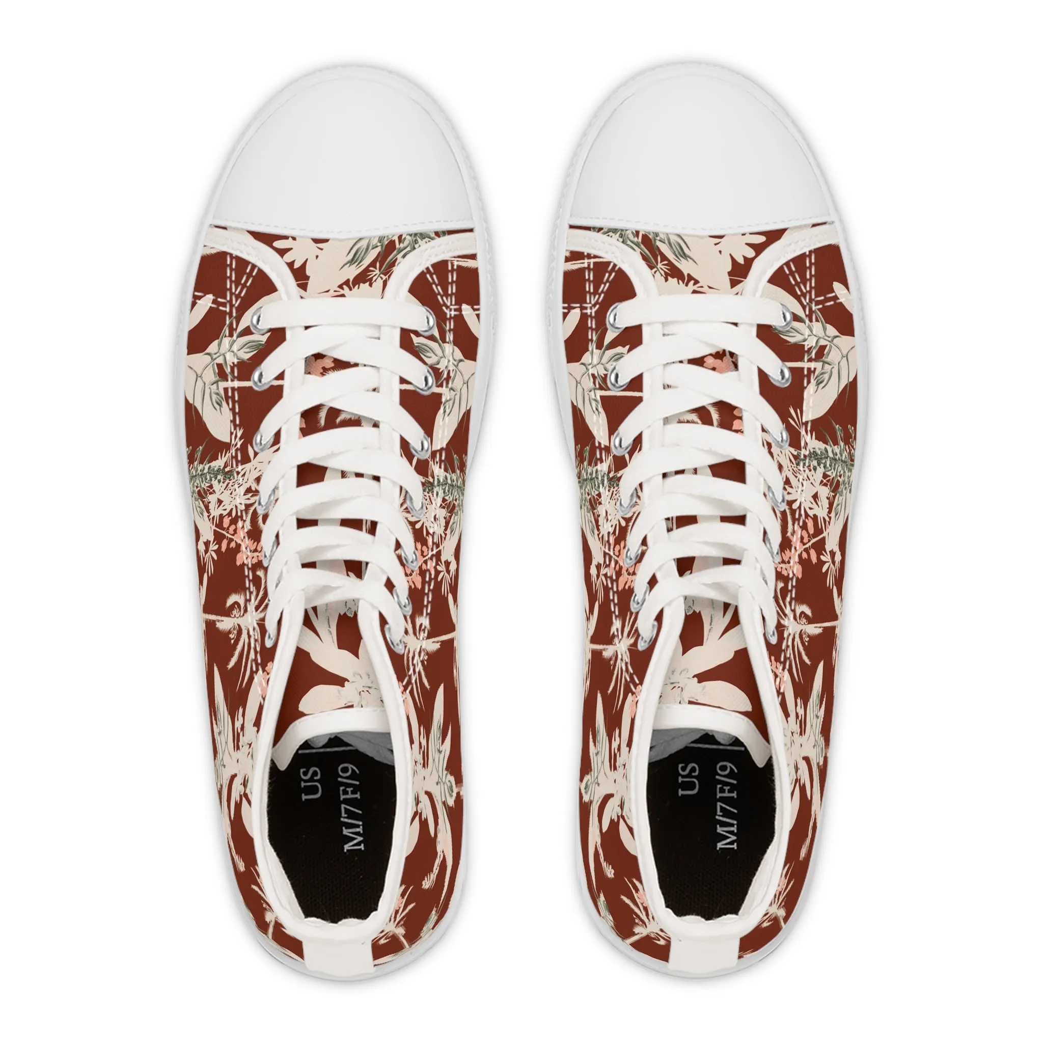 Red Palm Trees Women's High Top Sneakers