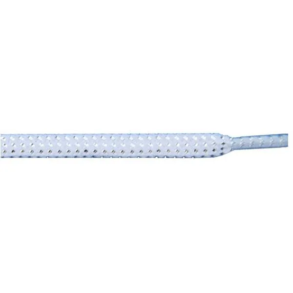 Tubular Glitter 5/16" - White (1 Pair Pack) Shoelaces