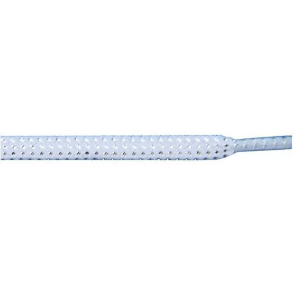 Tubular Glitter 5/16" - White (12 Pair Pack) Shoelaces