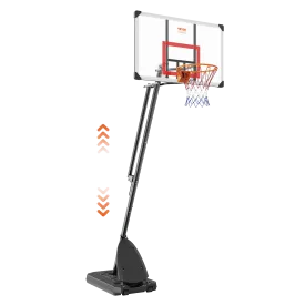 Vevor Basketball Hoop 7.6' to 10' Adjustable Height 50" Backboard with Stand Wheels and Fillable Base New