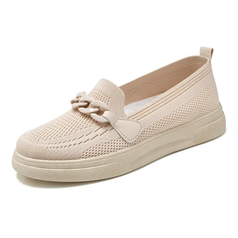 Women's chain fly woven casual shoes